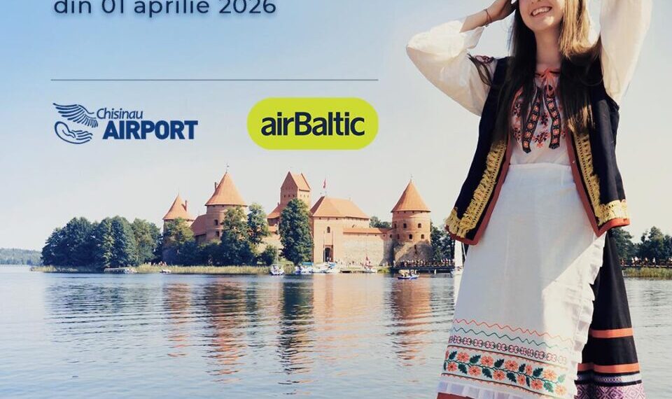 airBaltic lansează o rută directă Chișinău – Vilnius din 1 aprilie 2026