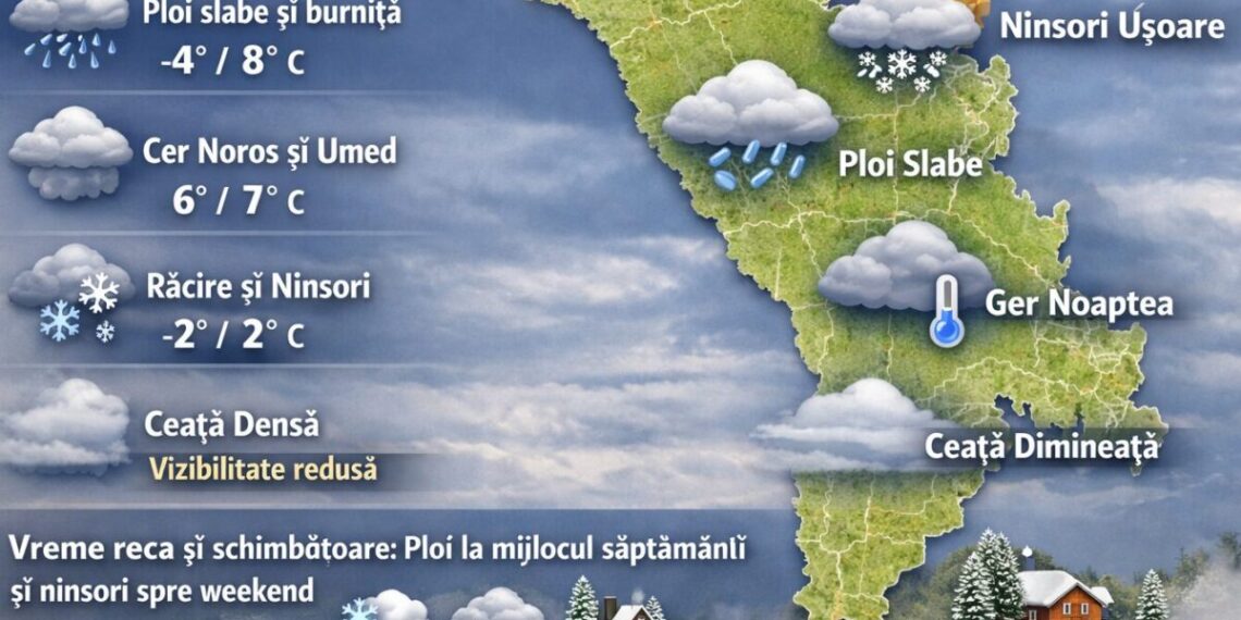 Vremea în Republica Moldova: 26 ianuarie – 1 februarie 2026