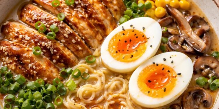Rețetă japoneză: ramen cremos cu miso și pui – reinterpretare modernă