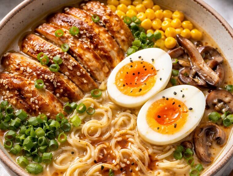 Rețetă japoneză: ramen cremos cu miso și pui – reinterpretare modernă