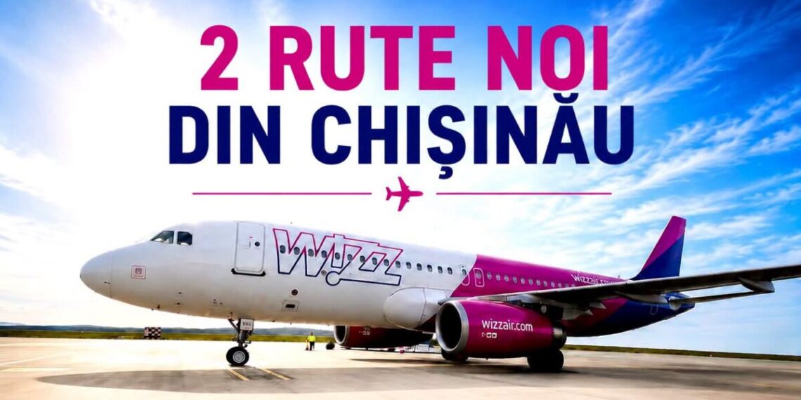 Wizz Air lansează două rute noi din Chișinău: Brașov și Valencia