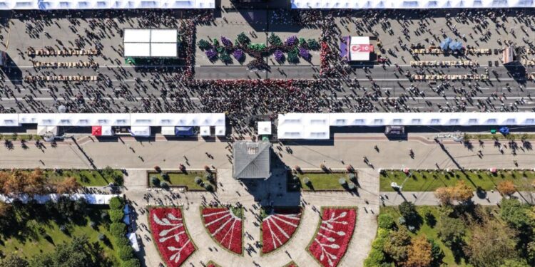 Record Guinness la Chișinău: 493 de oameni au recreat o viță-de-vie